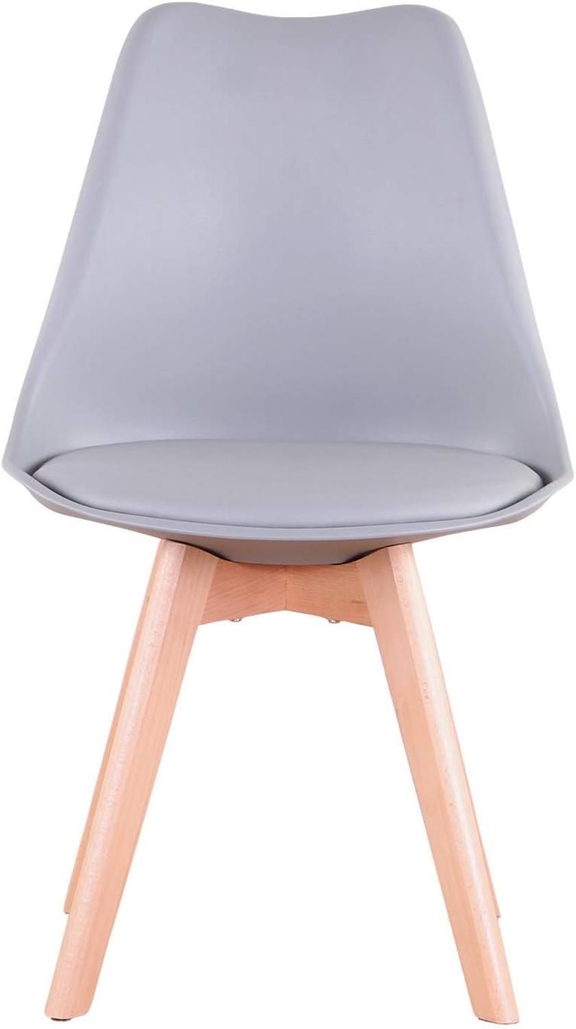 COMEDOR MESA TULIP REDONDA 80CM BLANCA + 4 SILLAS TULIP GRIS - 5