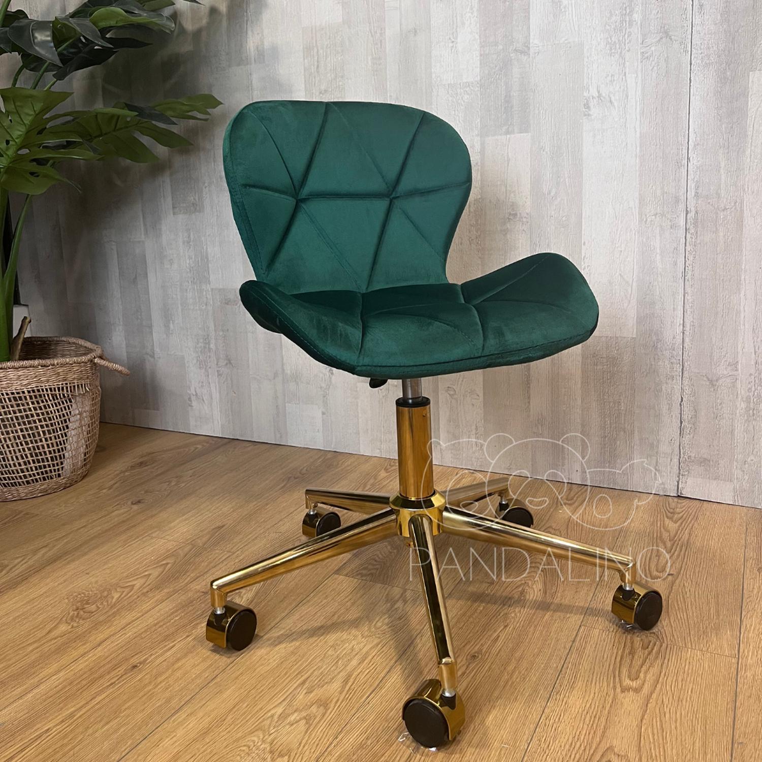 SILLA OFICINA ESCRITORIO RUBIK | GIRATORIA| ERGONOMICA | FELPA VERDE - 2