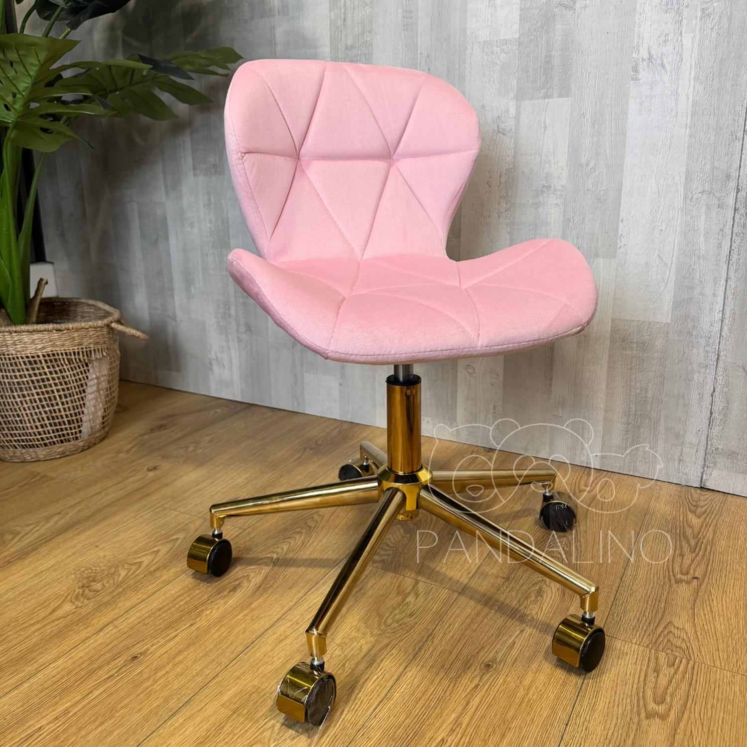 SILLA OFICINA ESCRITORIO RUBIK | GIRATORIA| ERGONOMICA | FELPA ROSADO - 2