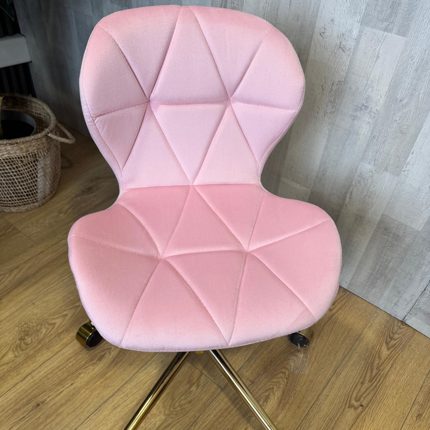 SILLA OFICINA ESCRITORIO RUBIK | GIRATORIA| ERGONOMICA | FELPA ROSADO - 3