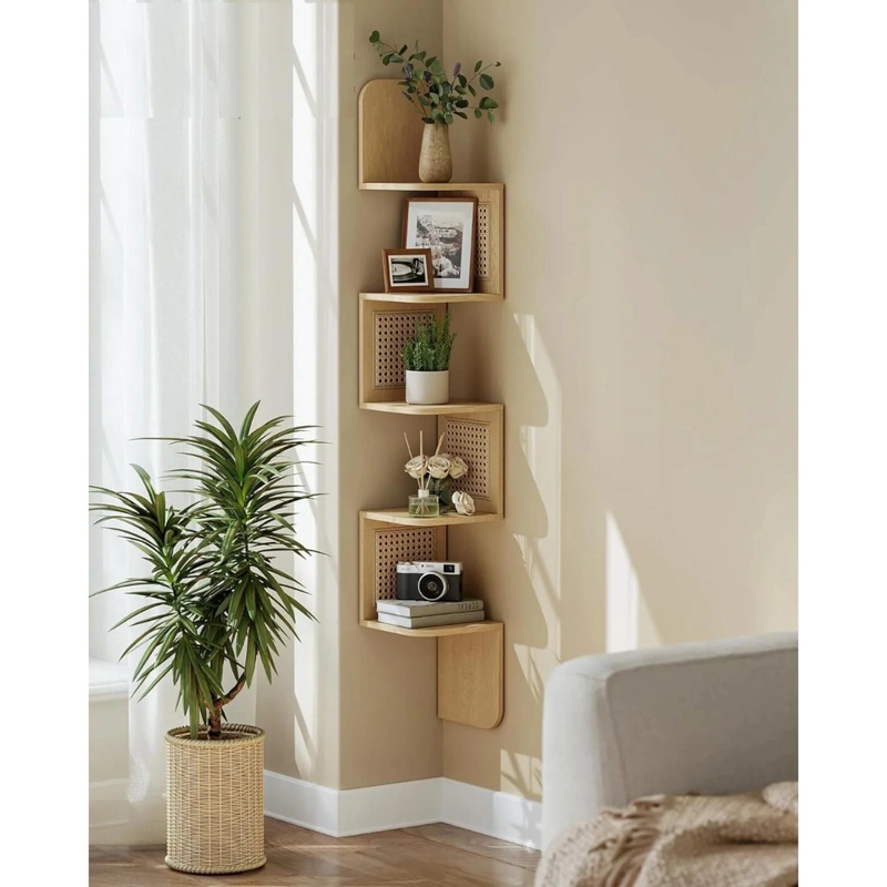 ESTANTE ESQUINERO VIGA | ESTILO RATTAN - 1