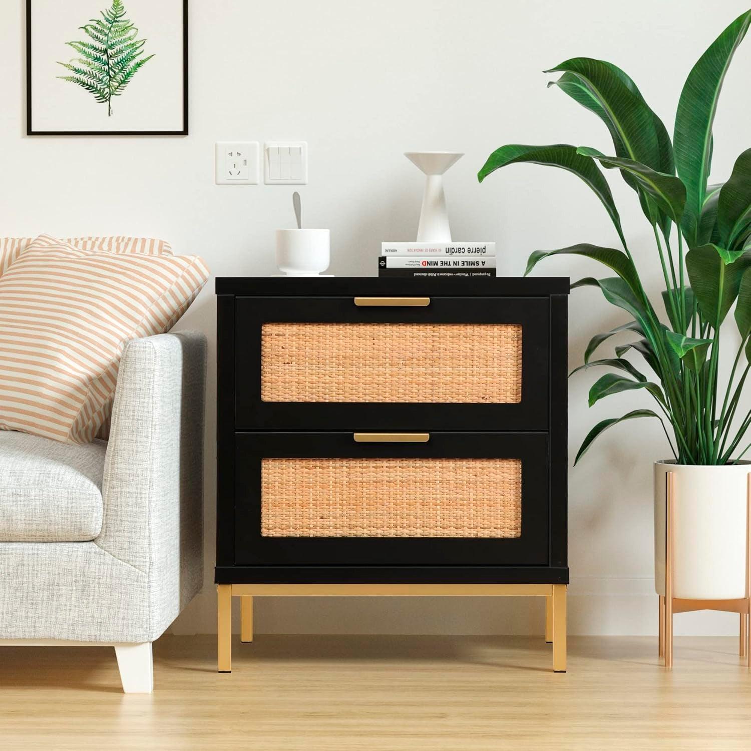 VELADOR MATILDE NEGRO | DISEÑO MINIMALISTA | 2 CAJONES - 3