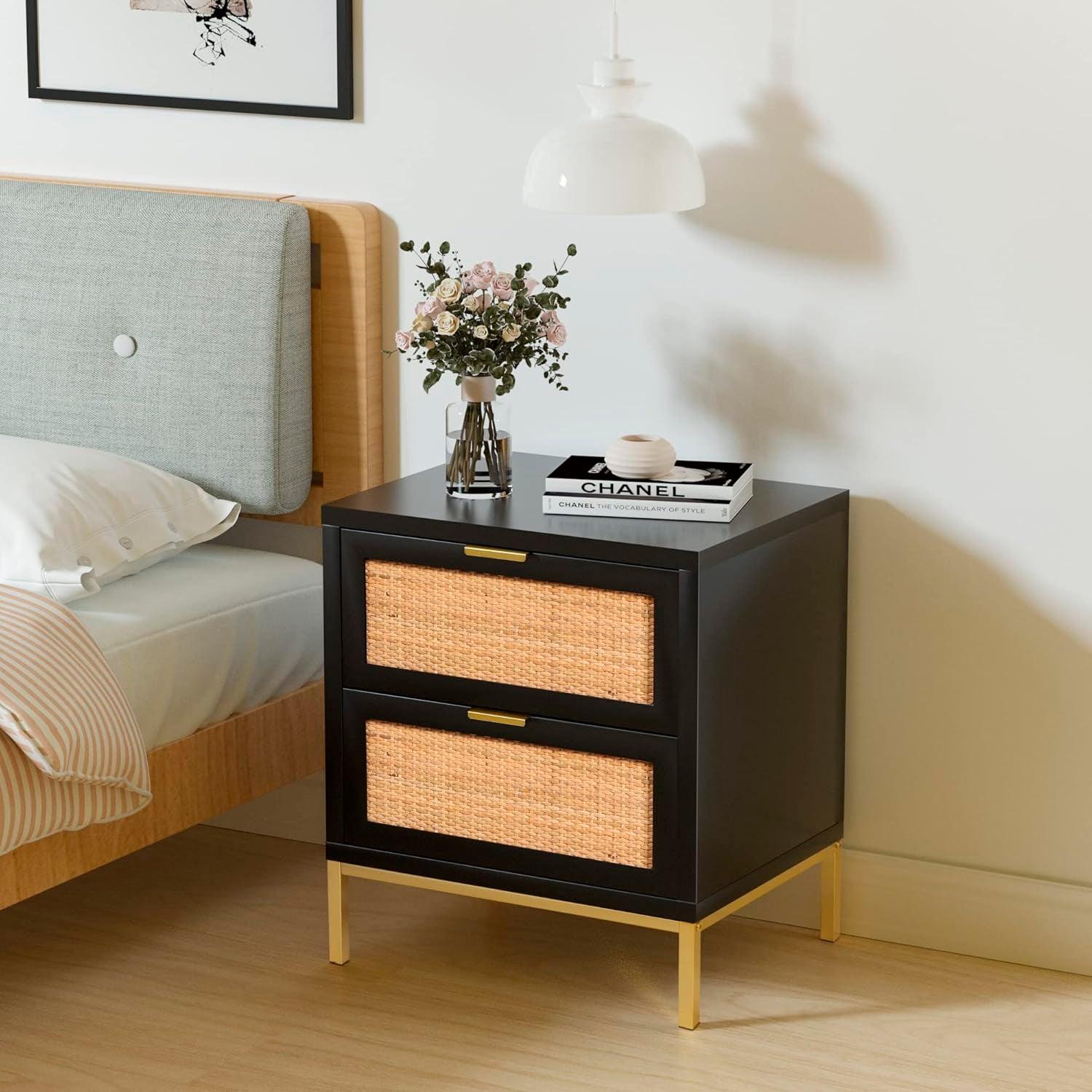 VELADOR MATILDE NEGRO | DISEÑO MINIMALISTA | 2 CAJONES - 4
