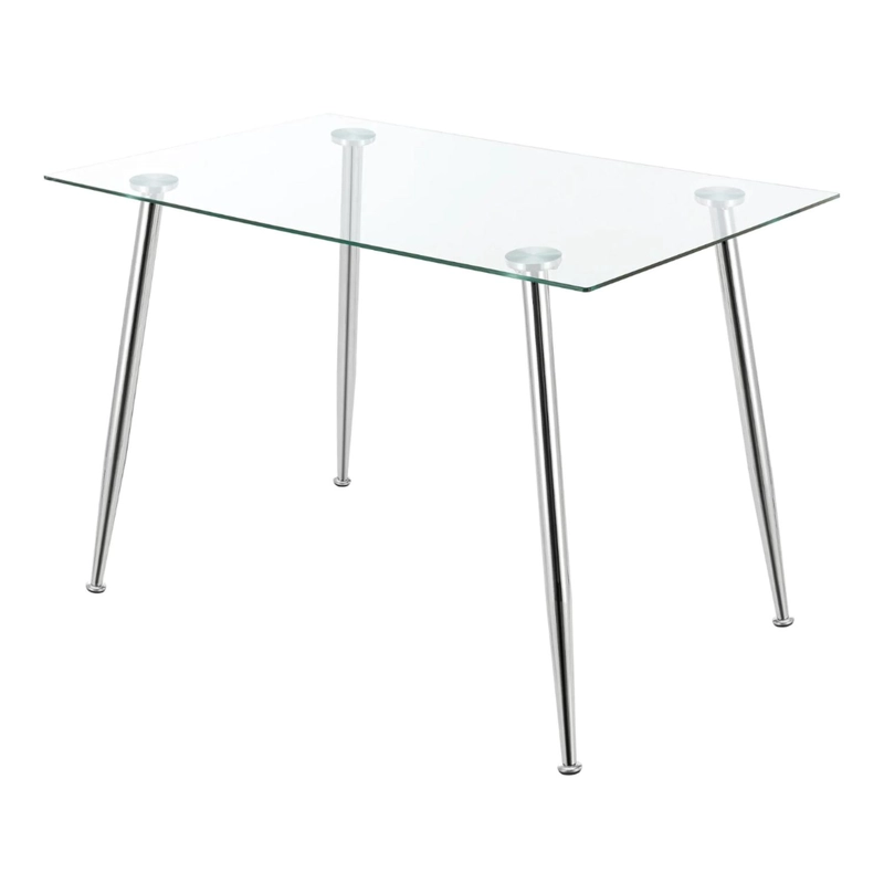 MESA RECTANGULAR VITREO 130X80 (CROMADA) | VIDRIO TEMPLADO | NORDICO - 2
