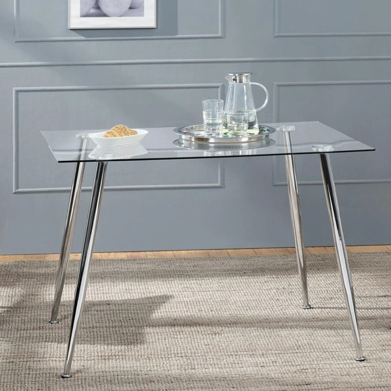 MESA RECTANGULAR VITREO 130X80 (CROMADA) | VIDRIO TEMPLADO | NORDICO - 6