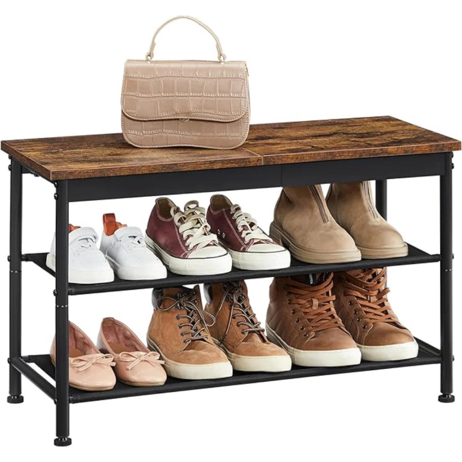 MUEBLE ZAPATERO ADENA | BANCO 3 NIVELES CON DISEÑO INDUSTRIAL - 1