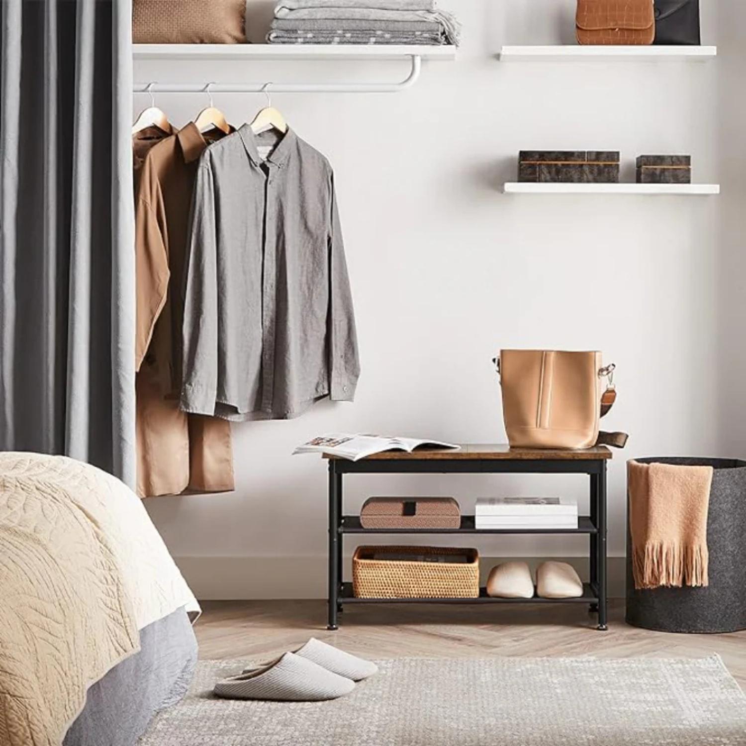MUEBLE ZAPATERO ADENA | BANCO 3 NIVELES CON DISEÑO INDUSTRIAL - 2