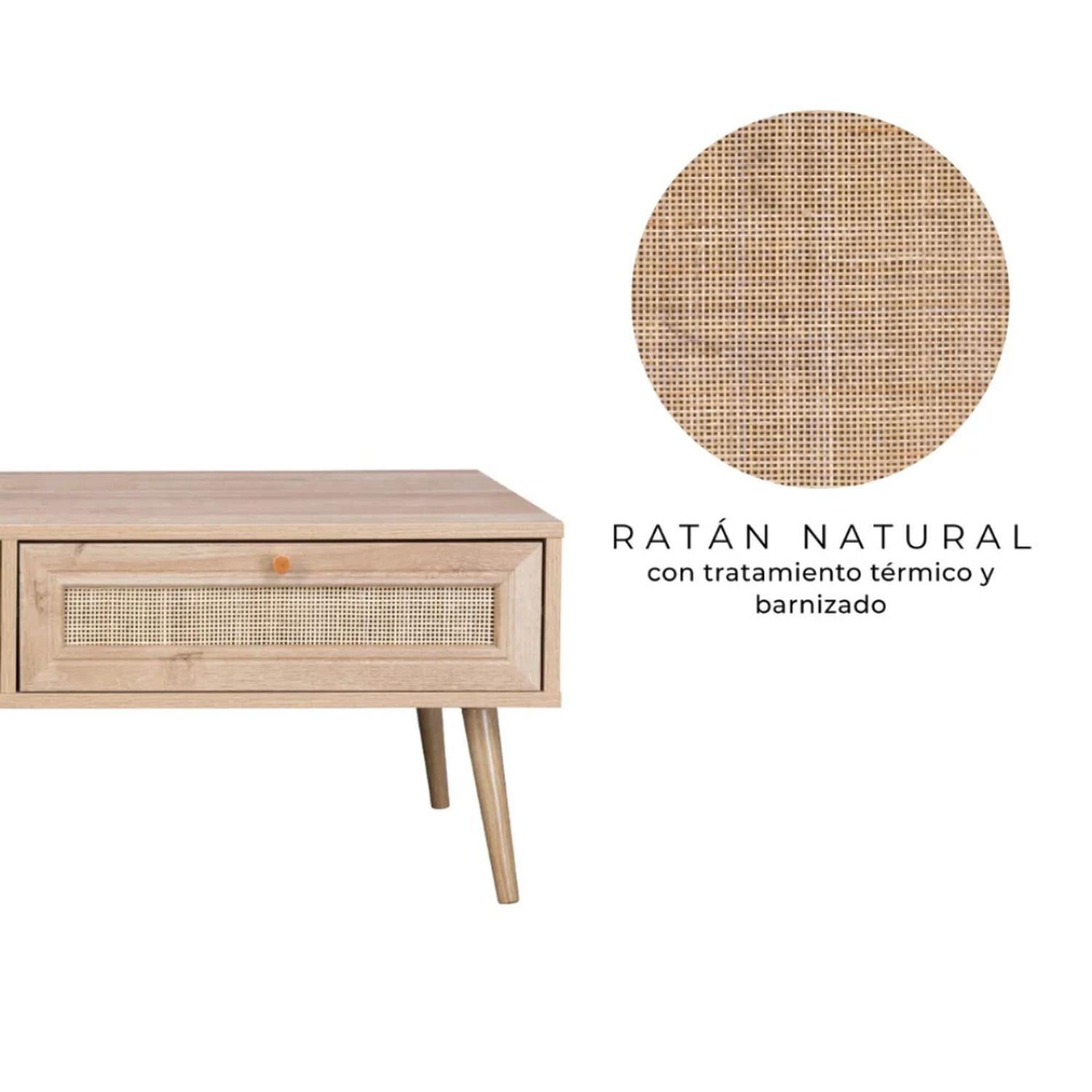 MESA CENTRO MARSHALL | RATTAN Y MADERA | ESTILO NATURAL - 5