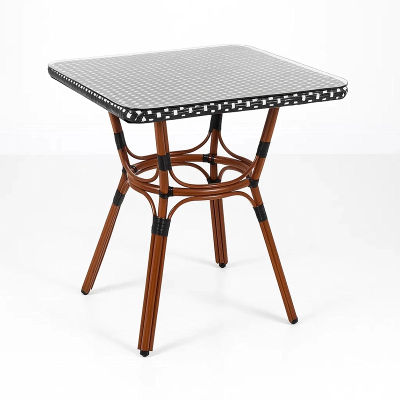 MESA BISTRO PARISINO 70X70 | METAL Y RATTAN SINTE TICO - 4