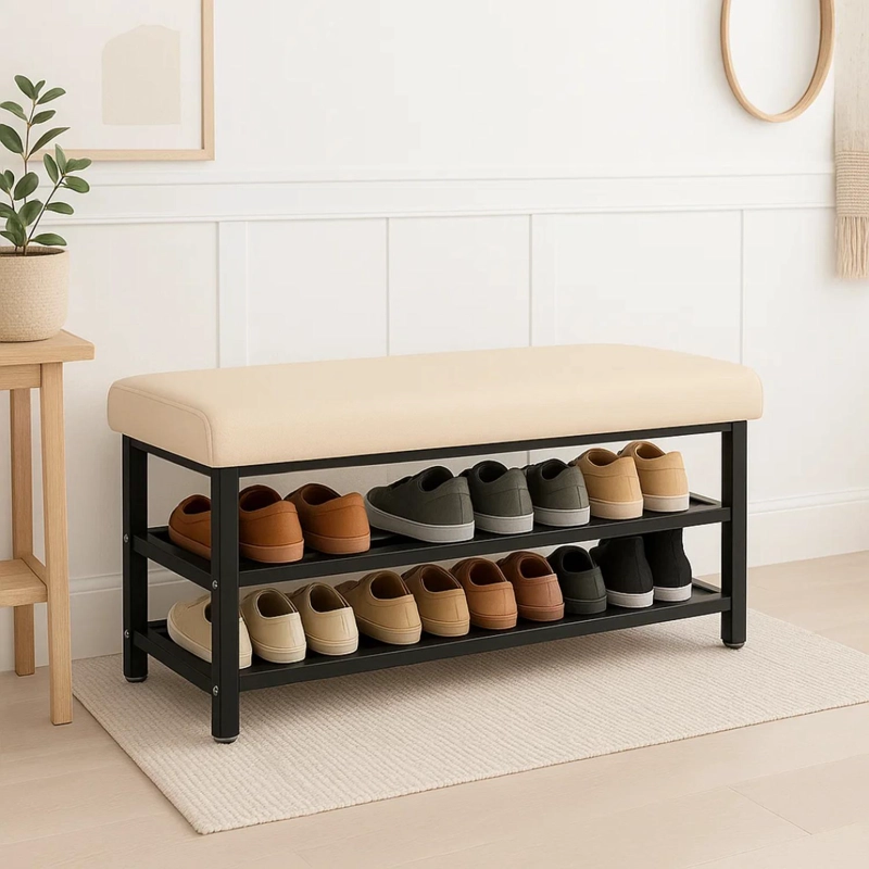 BANQUETA ZAPATERO CAREY | ASIENTO ACOLCHADO | MUEBLE MULTIFUNCIONAL - 1