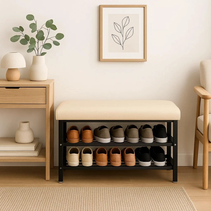 BANQUETA ZAPATERO CAREY | ASIENTO ACOLCHADO | MUEBLE MULTIFUNCIONAL - 2