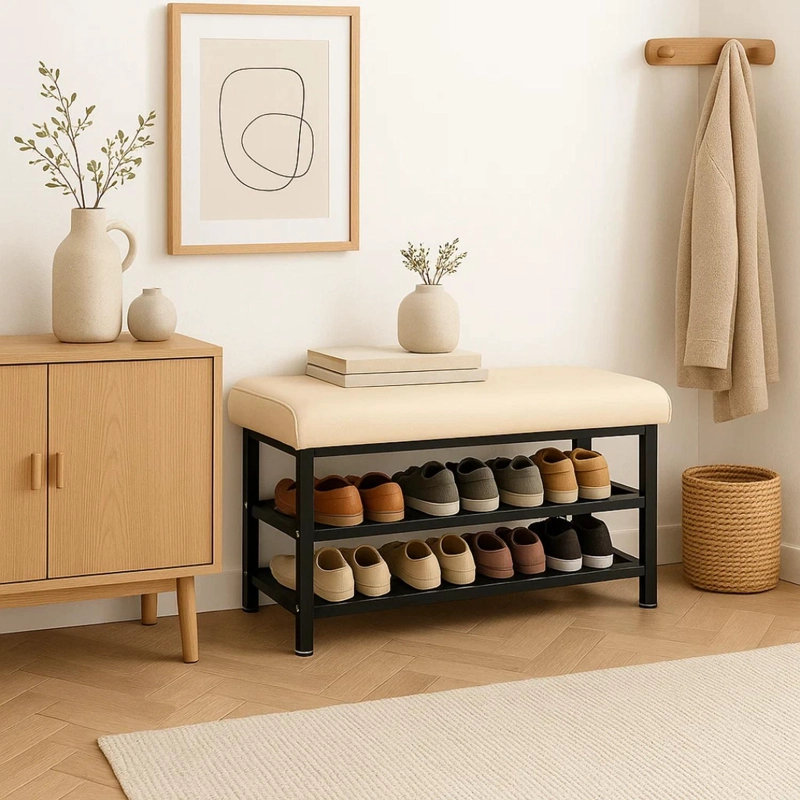 BANQUETA ZAPATERO CAREY | ASIENTO ACOLCHADO | MUEBLE MULTIFUNCIONAL - 3