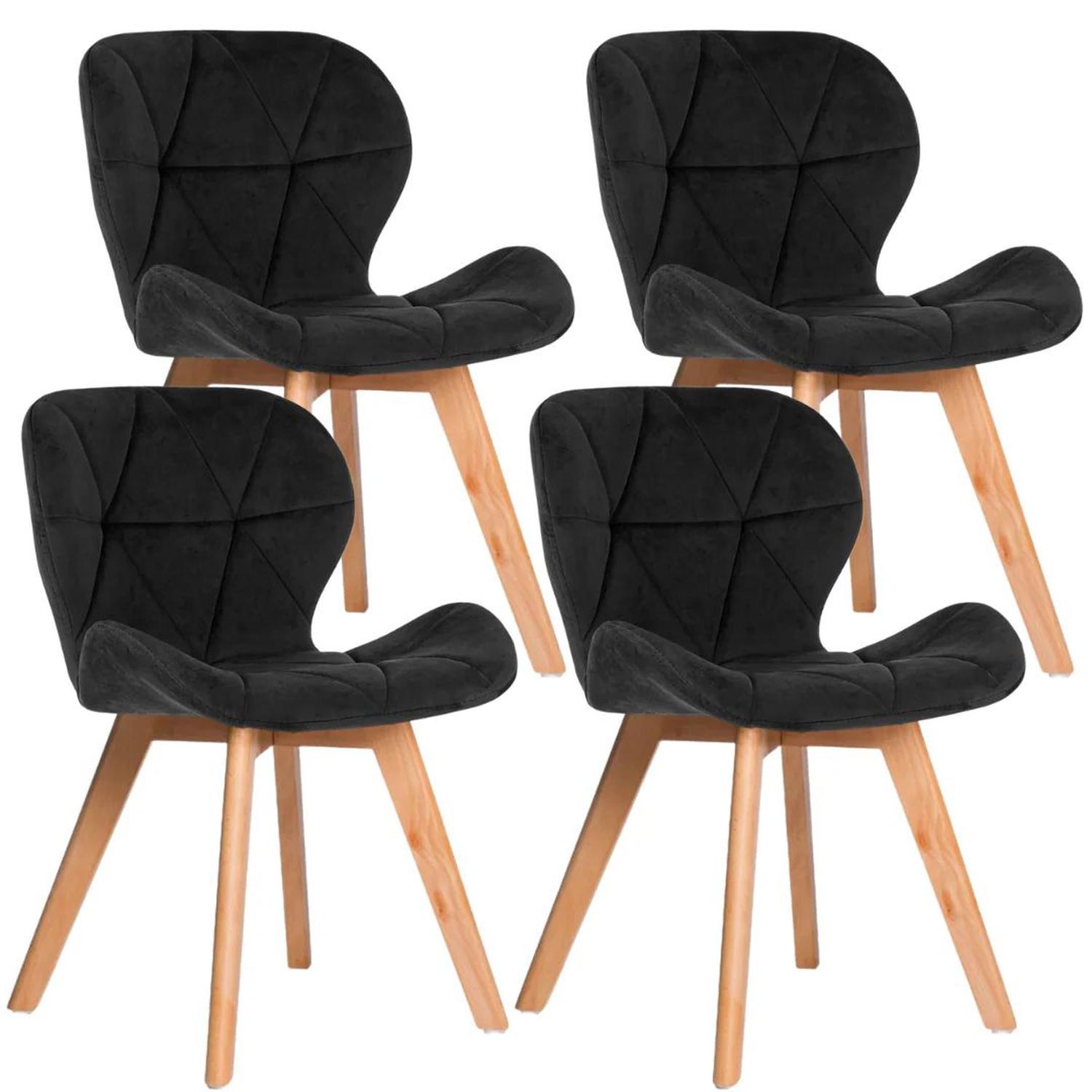 PACK 4 SILLAS RUBIK VELVET NEGRO | ELEGANCIA Y CONFORT - 1