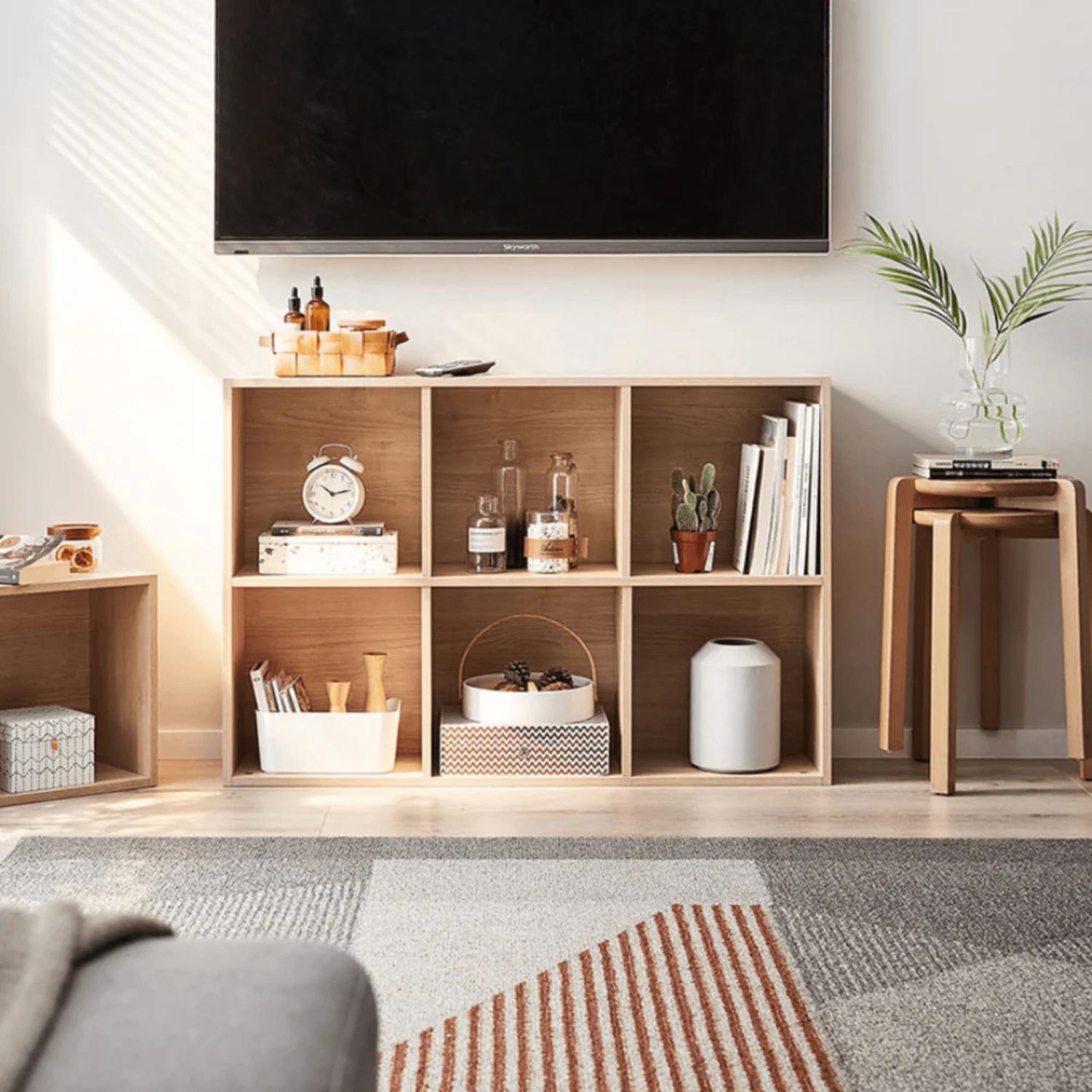 MUEBLE ORGANIZADOR PASCO NATURAL | CON CANASTOS DE MIMBRE - 3