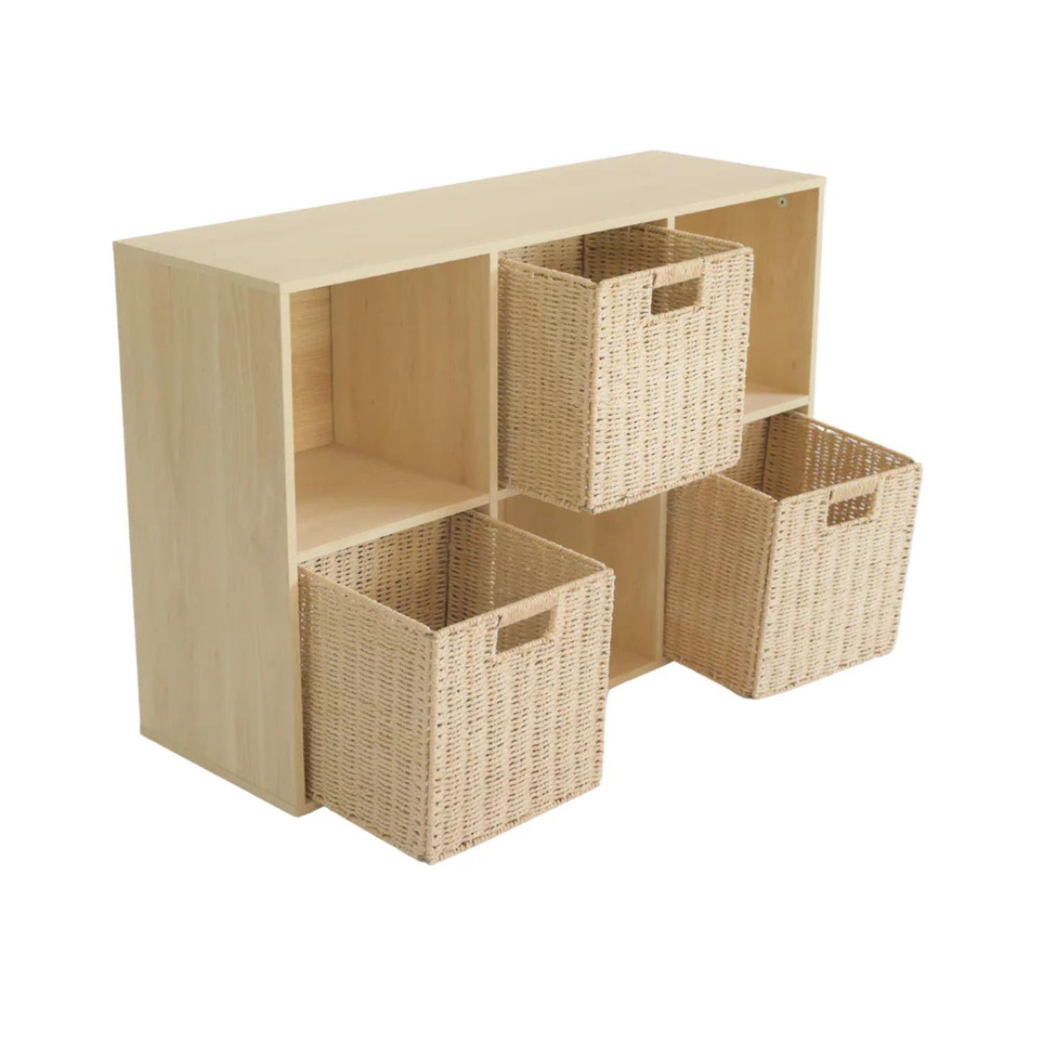 MUEBLE ORGANIZADOR PASCO NATURAL | CON CANASTOS DE MIMBRE - 8