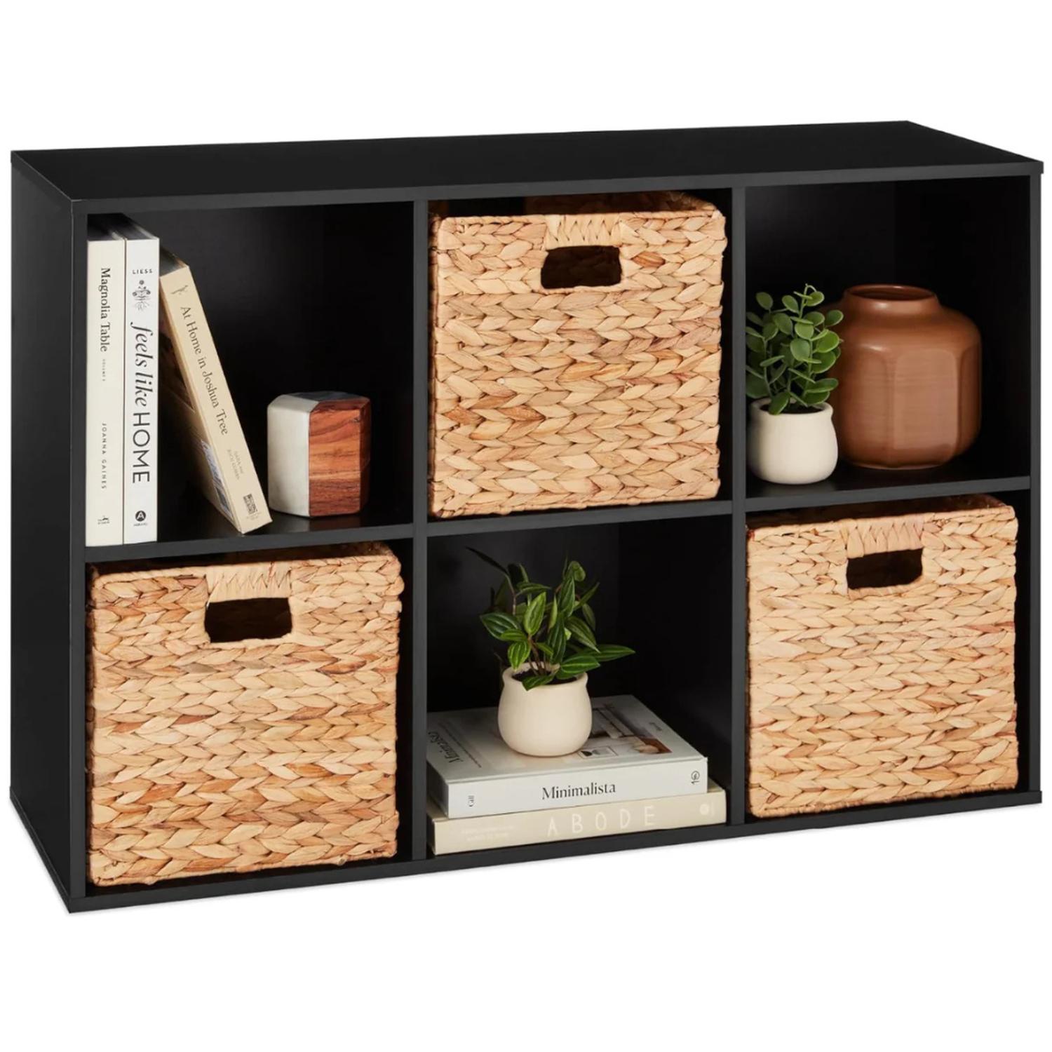 MUEBLE ORGANIZADOR PASCO NEGRO | CON CANASTOS DE MIMBRE - 2