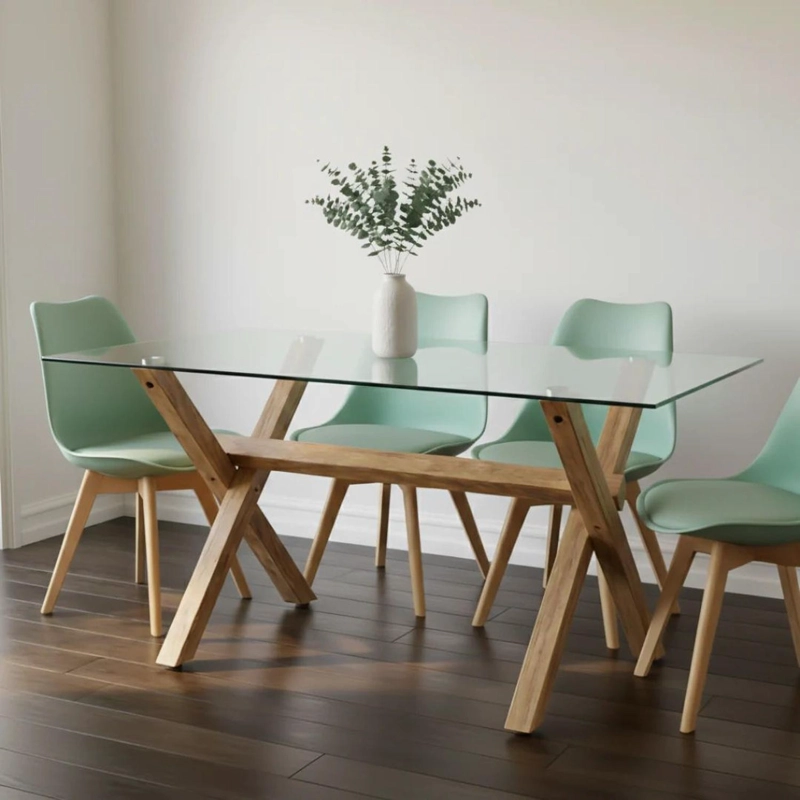 COMEDOR MESA XINIA 130X80 + 4 SILLAS TULIP MENTA - 2