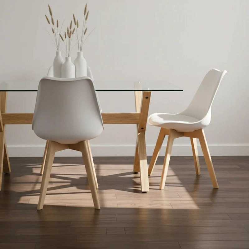 COMEDOR MESA XINIA 130X80 + 4 SILLAS TULIP BLANCA - 3