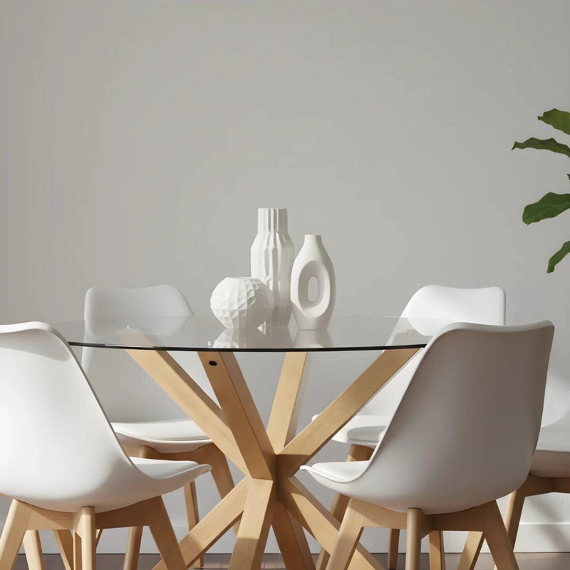 COMEDOR MESA REDONDA EQUIZ 120CM + 6 SILLAS TULIP BLANCA - 3
