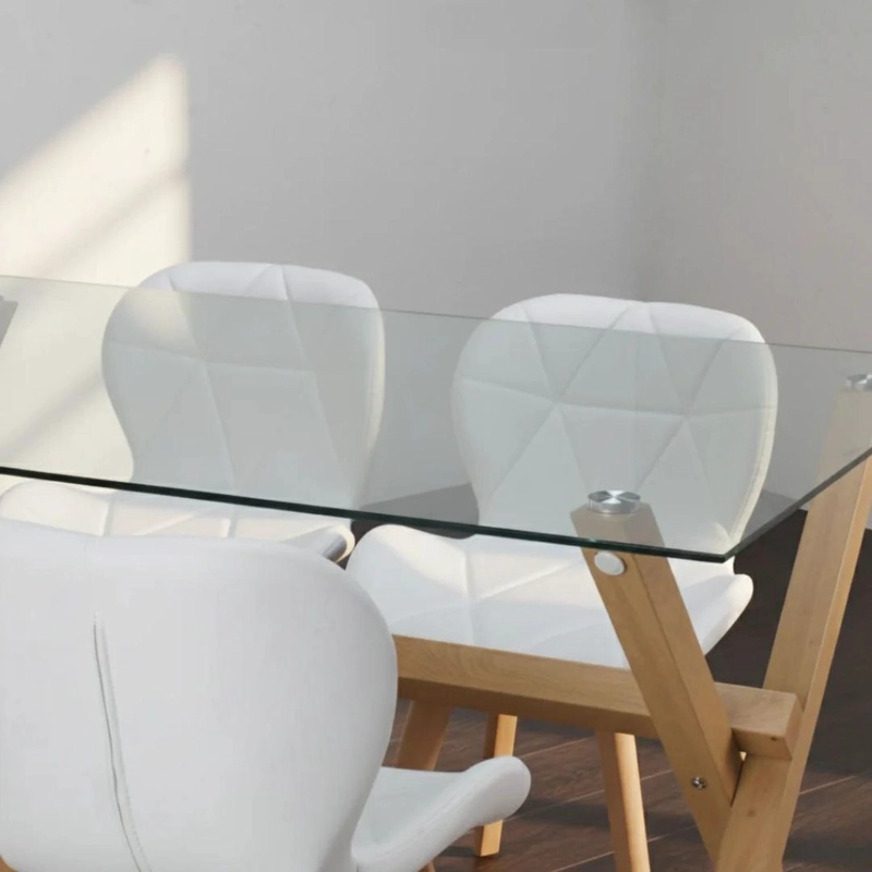 COMEDOR MODERNO MESA XINIA 130X80 + 4 SILLONES RUBIK BLANCO - 2