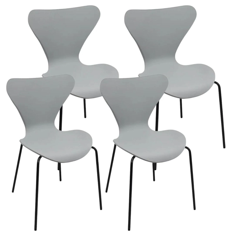 PACK 4 SILLA FRITZ GRIS | MODERNO Y RESISTENTE - 1