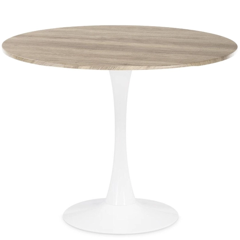 MESA REDONDA TULIP 120CM | CUBIERTA EFECTO MADERA - 1