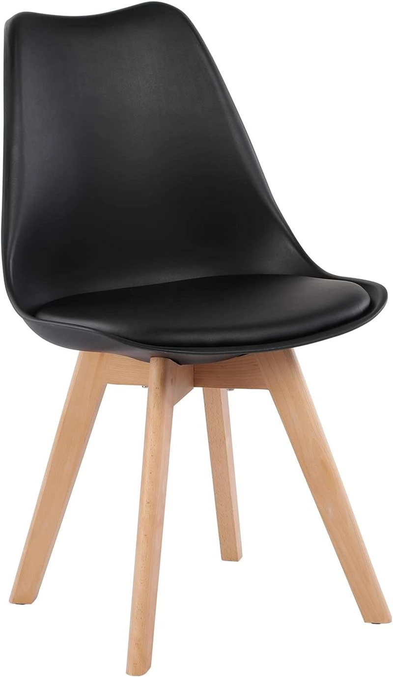 COMEDOR MESA TULIP REDONDA 80CM BLANCA + 4 SILLAS TULIP NEGRO - 4