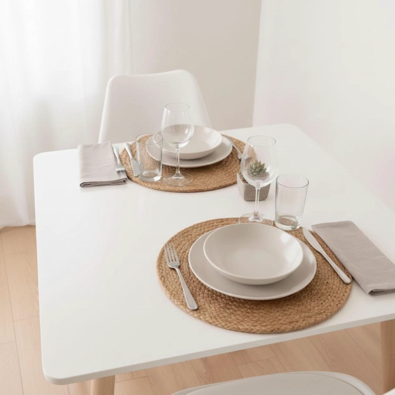COMEDOR MESA AROA BLANCA 80X80 CM + 2 SILLAS TULIP BLANCA - 4