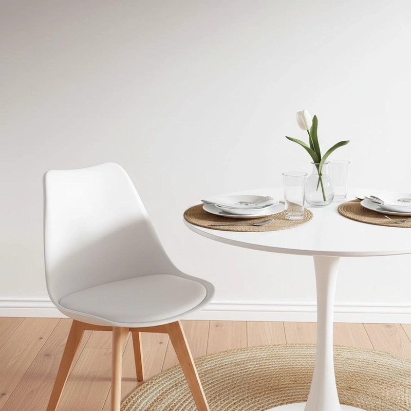 COMEDOR MESA TULIP BLANCA 80CM + 2 SILLAS TULIP BLANCA - 2