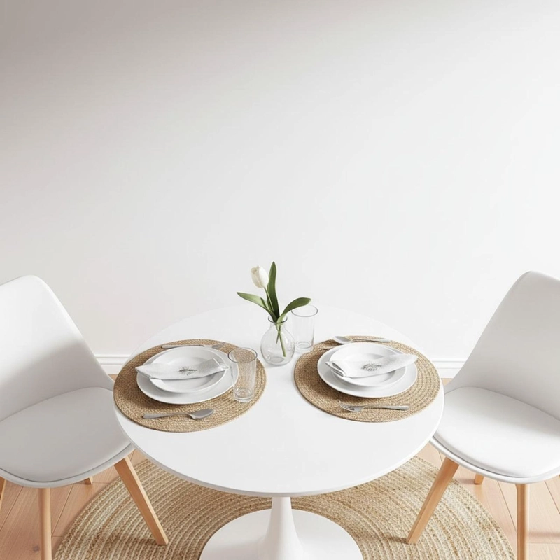 COMEDOR MESA TULIP BLANCA 80CM + 2 SILLAS TULIP BLANCA - 3