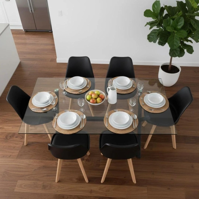COMEDOR MESA XINIA NEGRO 160X90 CM + 6 SILLAS TULIP NEGRO - 2