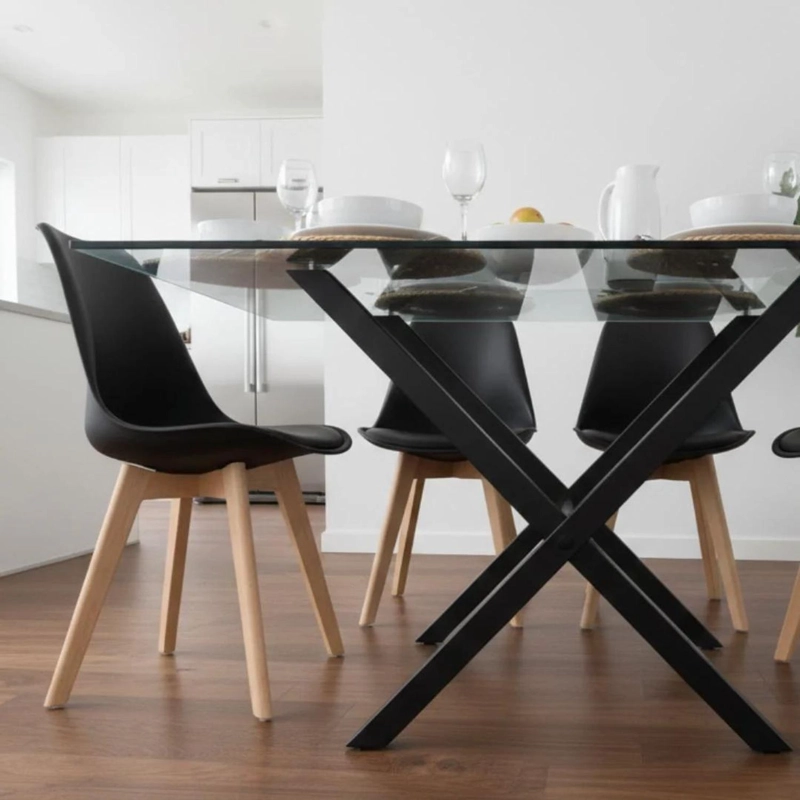 COMEDOR MESA XINIA NEGRO 160X90 CM + 6 SILLAS TULIP NEGRO - 3