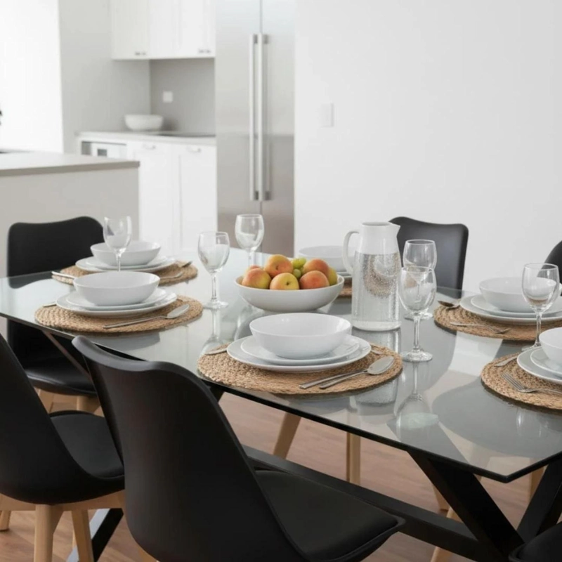 COMEDOR MESA XINIA NEGRO 160X90 CM + 6 SILLAS TULIP NEGRO - 4