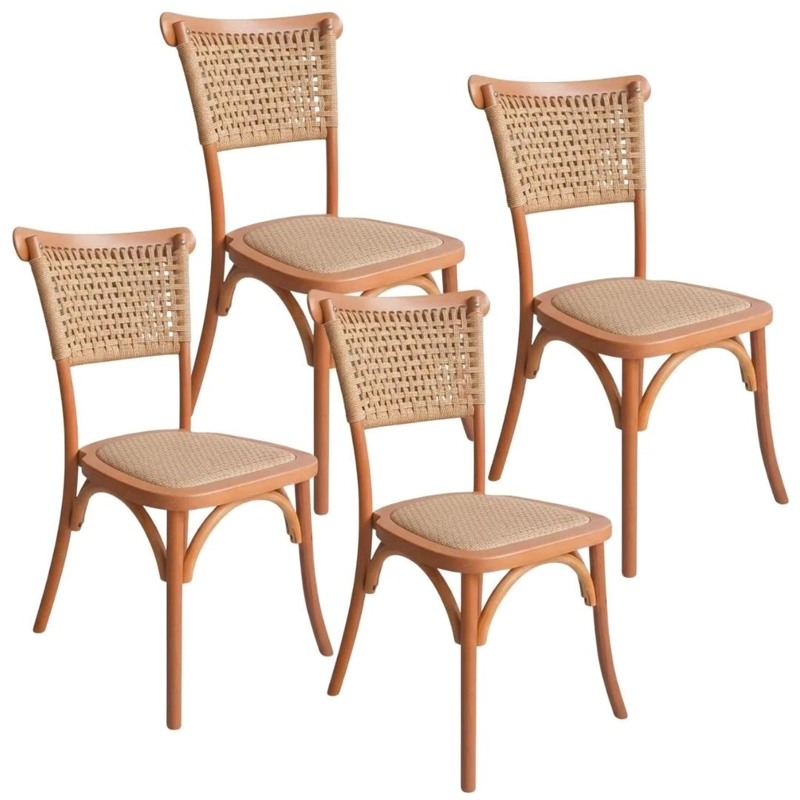 PACK 4 SILLAS TANGO WOOD | RATTAN & CUERDA - 1