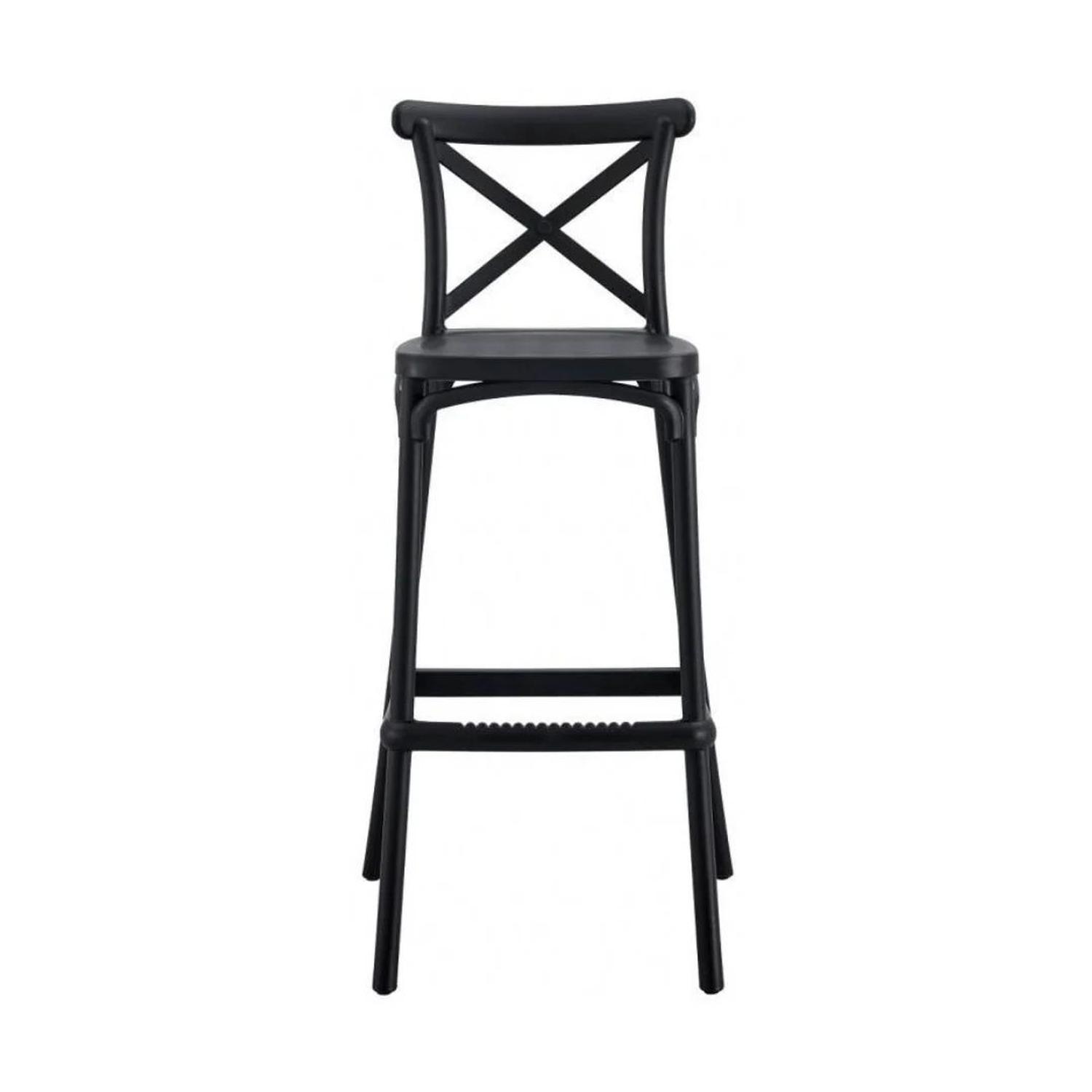 PACK 4 TABURETES CROSSBACK NEGRO 65 CM | EXTERIOR E INTERIOR - 3