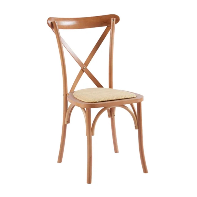 PACK 4 SILLA CROSSBACK MADERA & RATTAN | NATURAL - 2