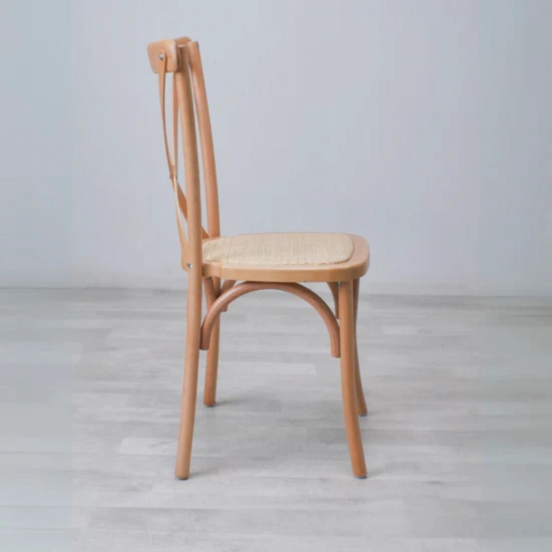 PACK 4 SILLA CROSSBACK MADERA & RATTAN | NATURAL - 3