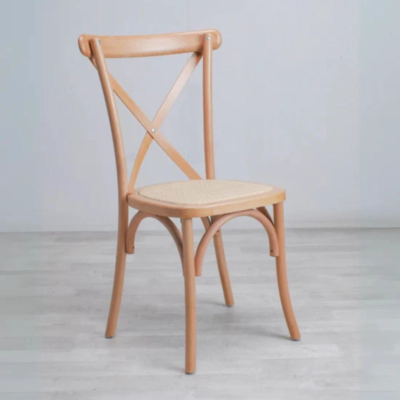 PACK 4 SILLA CROSSBACK MADERA & RATTAN | NATURAL - 4
