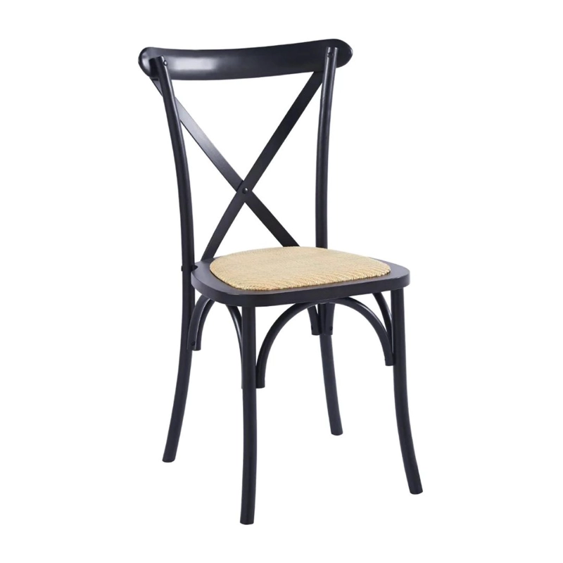 COMEDOR MESA XINIA NEGRO 130X80 CM + 4 SILLAS CROSSBACK MADERA NEGRA - 4