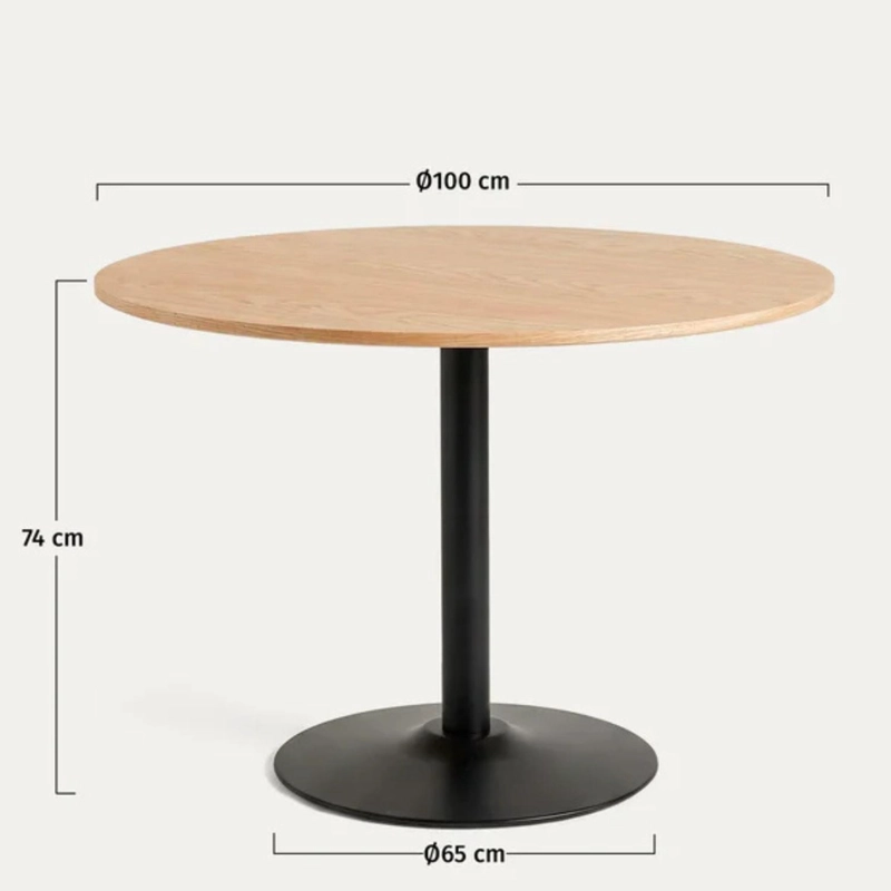 MESA REDONDA LETTA NORDICA 100CM | METAL & MDF - 2