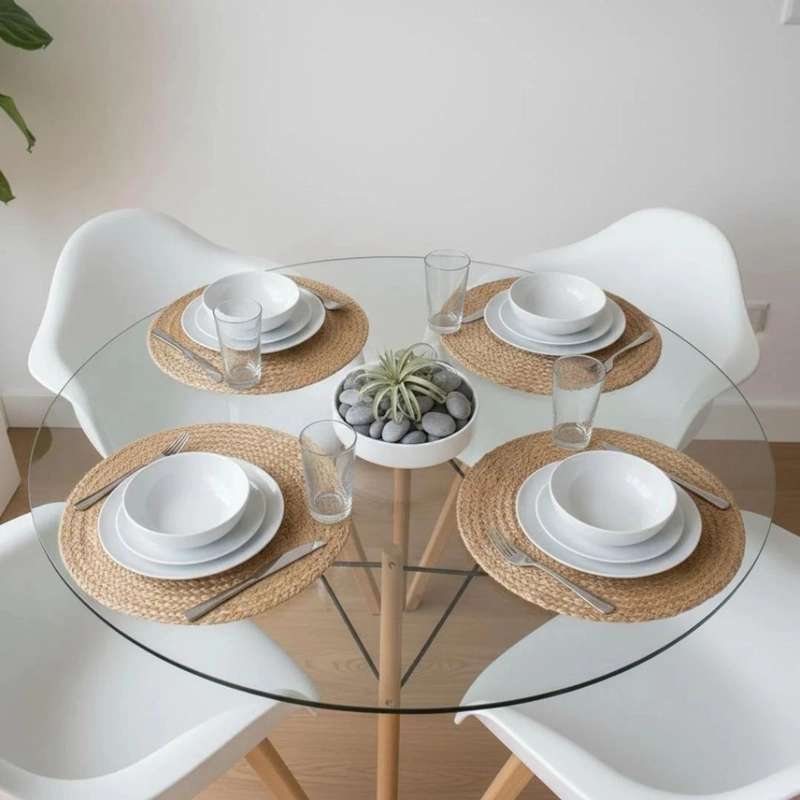 COMEDOR MESA REDONDA ELIDA 80CM + 4 BUTACA MONEE BLANCA - 3