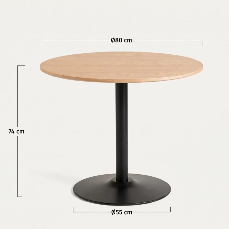 MESA REDONDA LETTA NORDICA 80CM | METAL & MDF - 2