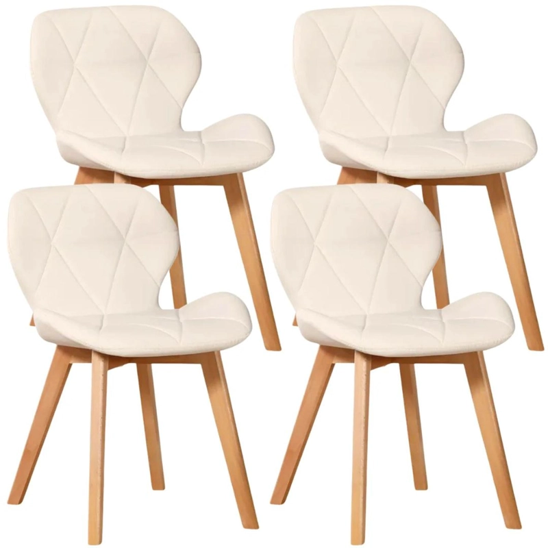 PACK 4 SILLON RUBIK BEIGE | ECOCUERO & MADERA - 1
