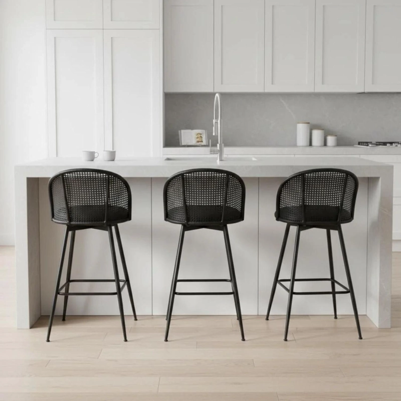 PACK 2 TABURETE BAR CAROLLA NEGRO 62 CM | ASIENTO GIRATORIO 360° - 4