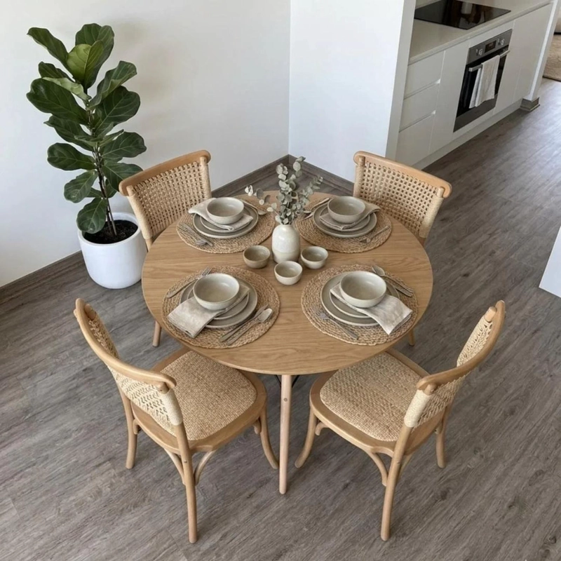 COMEDOR REDONDA SHANNA 100CM + 4 SILLA TANGO WOOD - 3