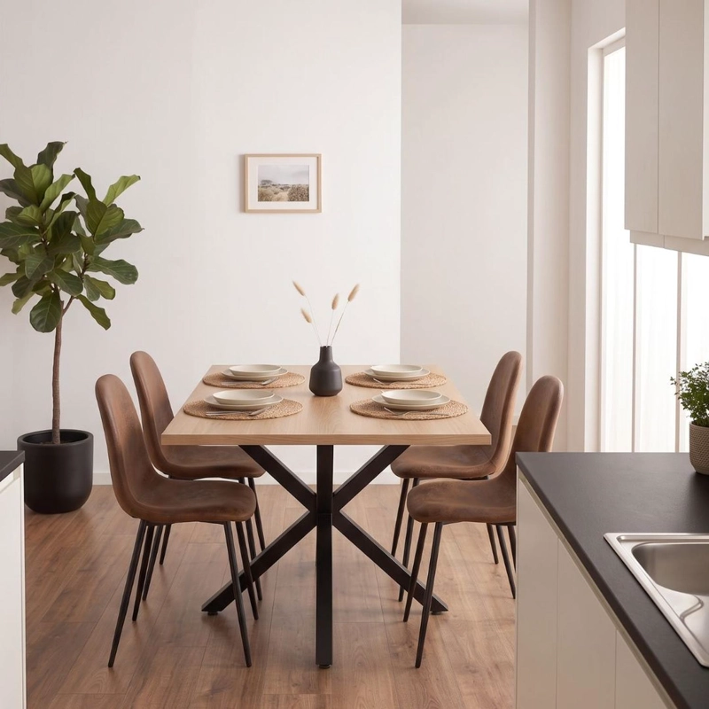 COMEDOR MESA GRETA WOOD 140X90 | PATA NEGRA + 4 SILLA ISIDORA - 3