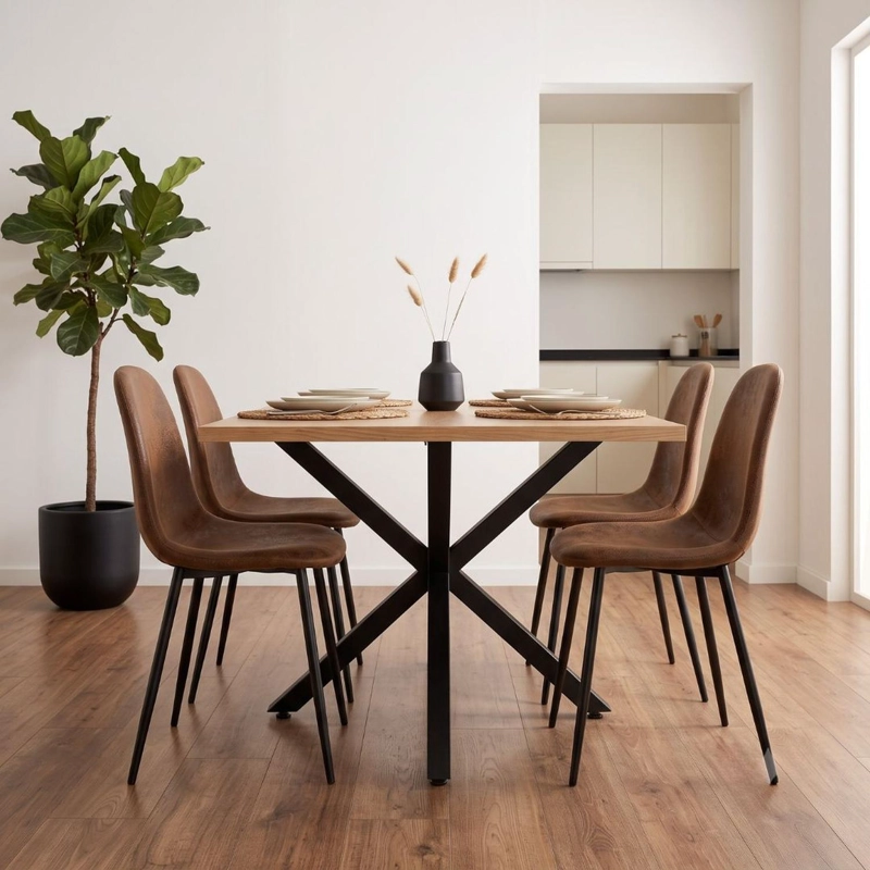 COMEDOR MESA GRETA WOOD 140X90 | PATA NEGRA + 4 SILLA ISIDORA - 5