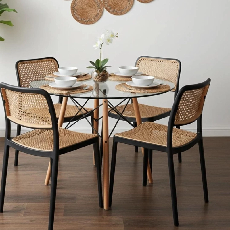 COMEDOR MESA REDONDA ELIDA 80CM + 4 SILLAS FERONIA - 2