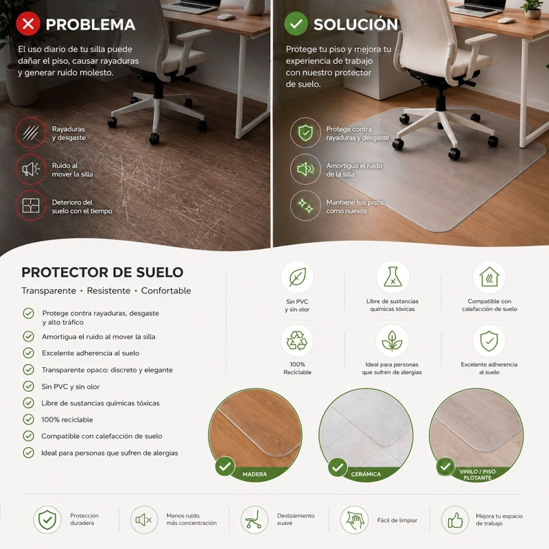 PROTECTOR DE PISO LISO ACRILICO TRANSPARENTE OPACO 90X120CM - 4