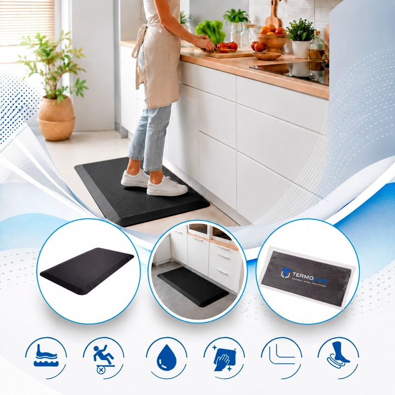 ALFOMBRA MAT ERGONOMICO ANTIFATIGA TERMOLAM NEGRA - 1